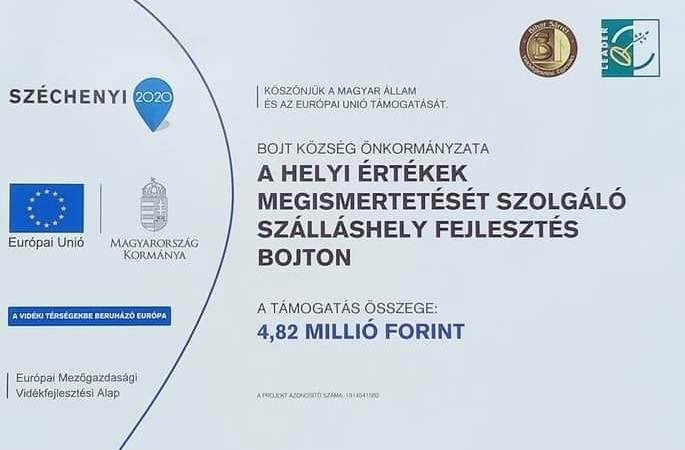 A helyi értékek megismerését szolgáló szálláshely fejlesztés Bojton